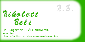 nikolett beli business card