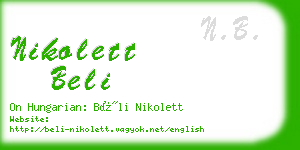 nikolett beli business card